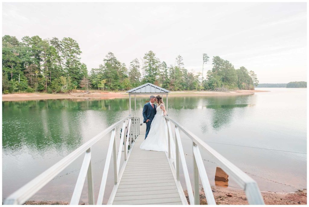 Bride and Groom Portraits At Lake Hartwell