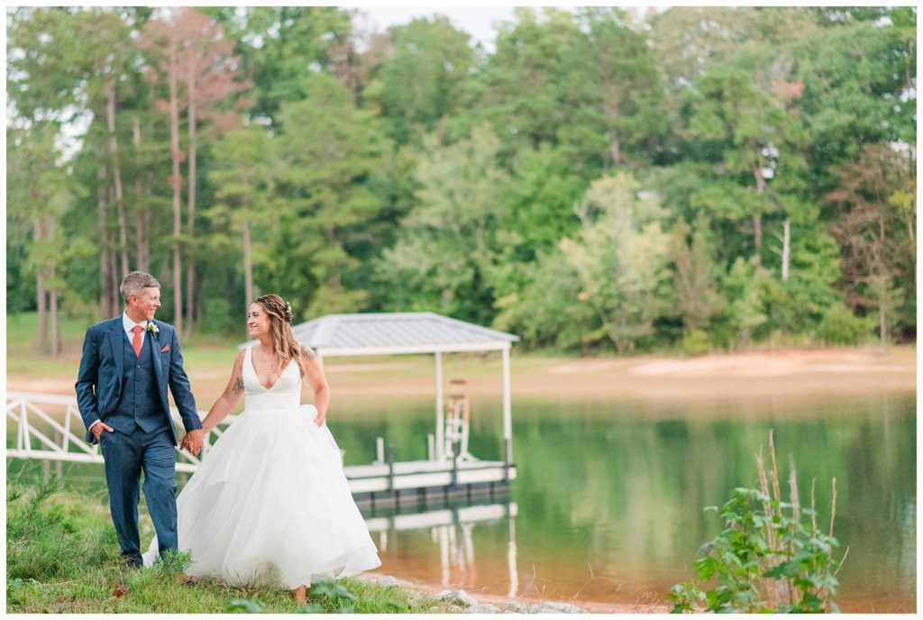 Bride and Groom Portraits on Lake Hartwell in South Carolina