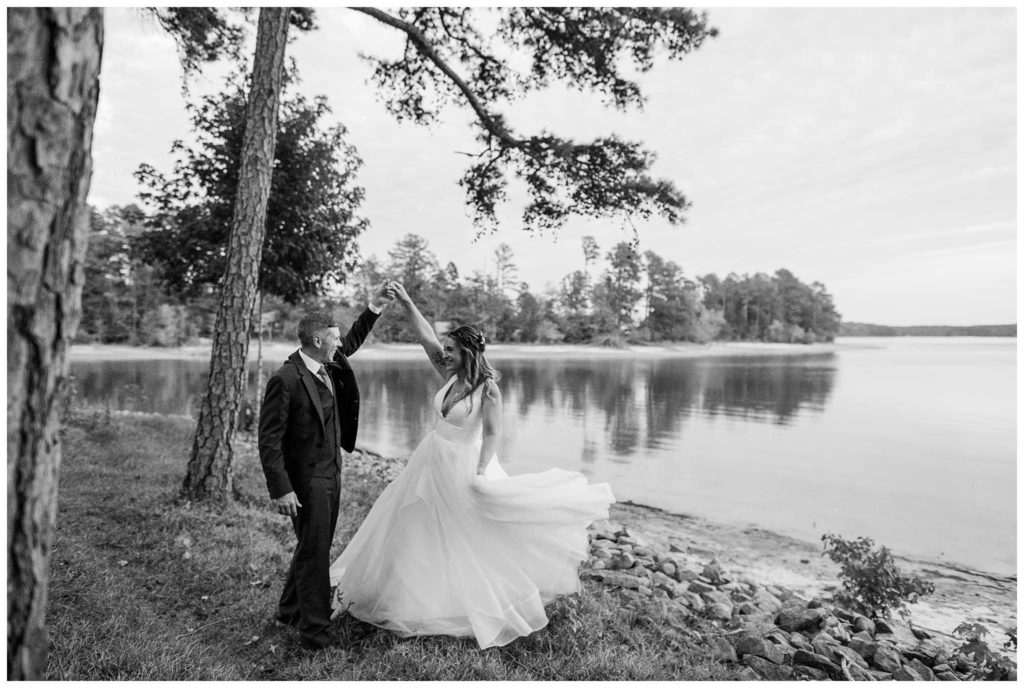 Bride And Groom Portraits at Lake Hartwell In South Carolina