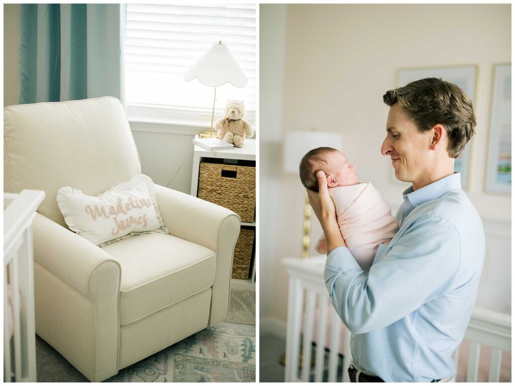 cozy in-home newborn session in Greenville